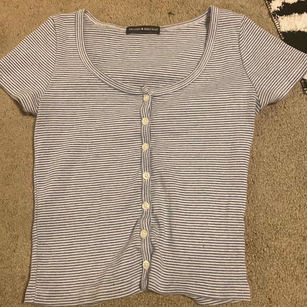 brandy melville striped button down shirt